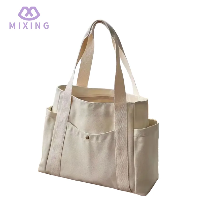 Canvas Tote Bag with Zipper