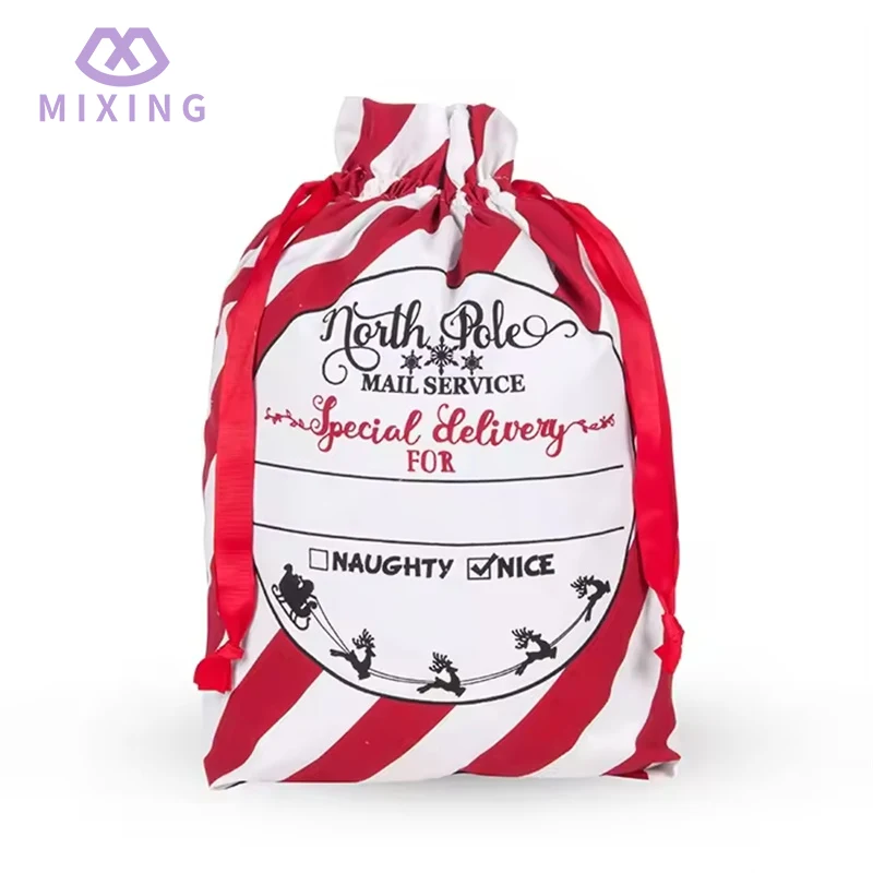 Cotton Christmas Santa Sack