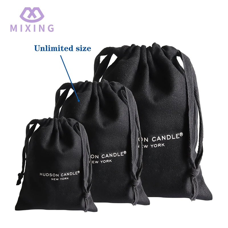 Black Cotton Canvas Dust Bag